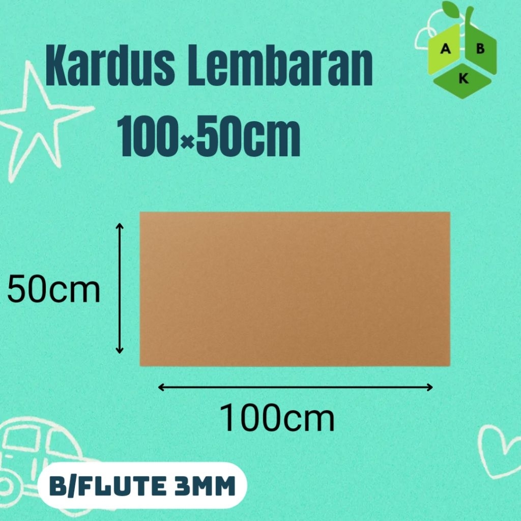 Ready Karton Kardus Sheet Lembaran 100x50 cm Single wall