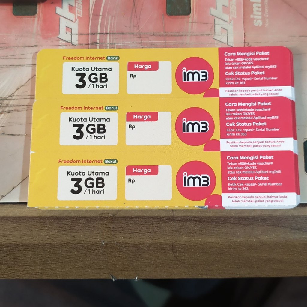 Voucher Data Internet Indosat 3GB 1hari