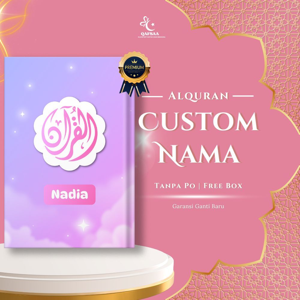 Qafsaa - Alquran Terjemah Bisa Custom Nama A5 A6 || Alquran Custom Terjemah Latin Kado Muslimah
