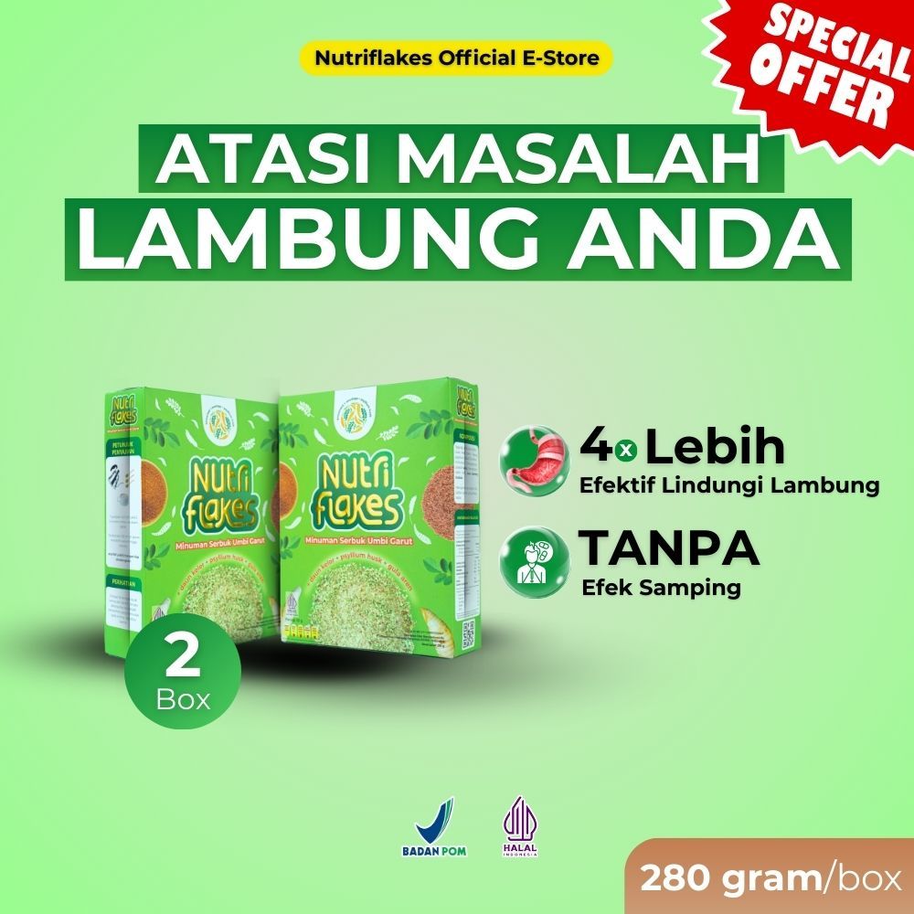 Nutriflakes Paket 2 Box Bantu Atasi Asam Lambung Halal BPOM