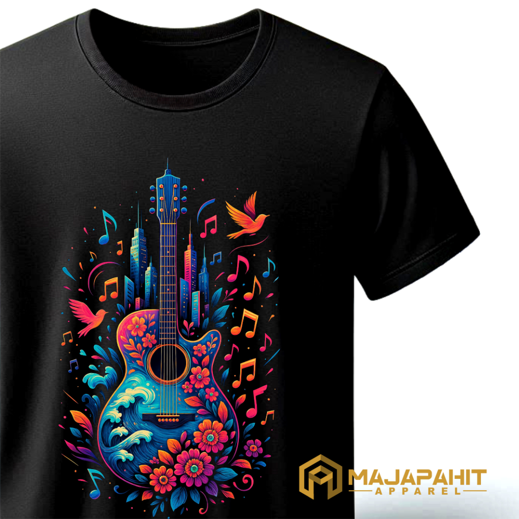 Kaos Distro Premium Original 3D Gitar Akustik - MAJAPAHIT APPAREL