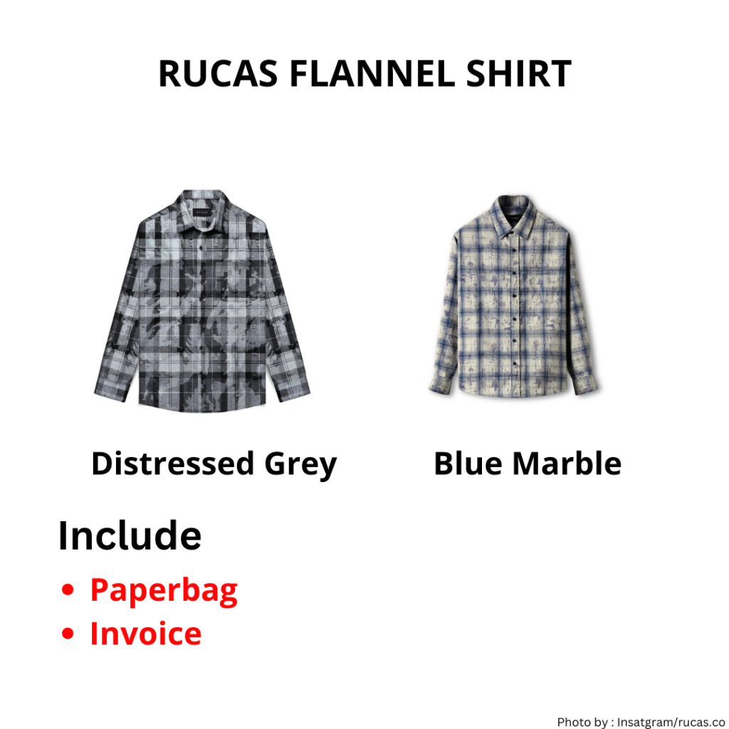 [ORIGINAL 100%] RUCAS DISTRESSED CAMO FLANNEL GREY |  TAILOR POLO SHIRT BROWN | DARK GREEN | NAVY
