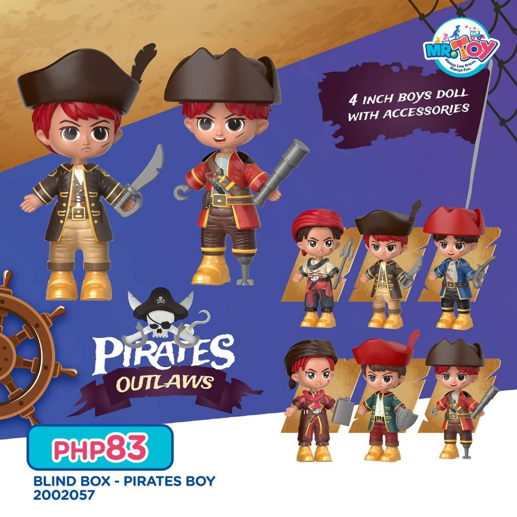 BLIND BOX Figur Bajak Laut Little Corner. Koleksi Bajak Laut Misterius. PIRATES ADVENTURE. Mainan an