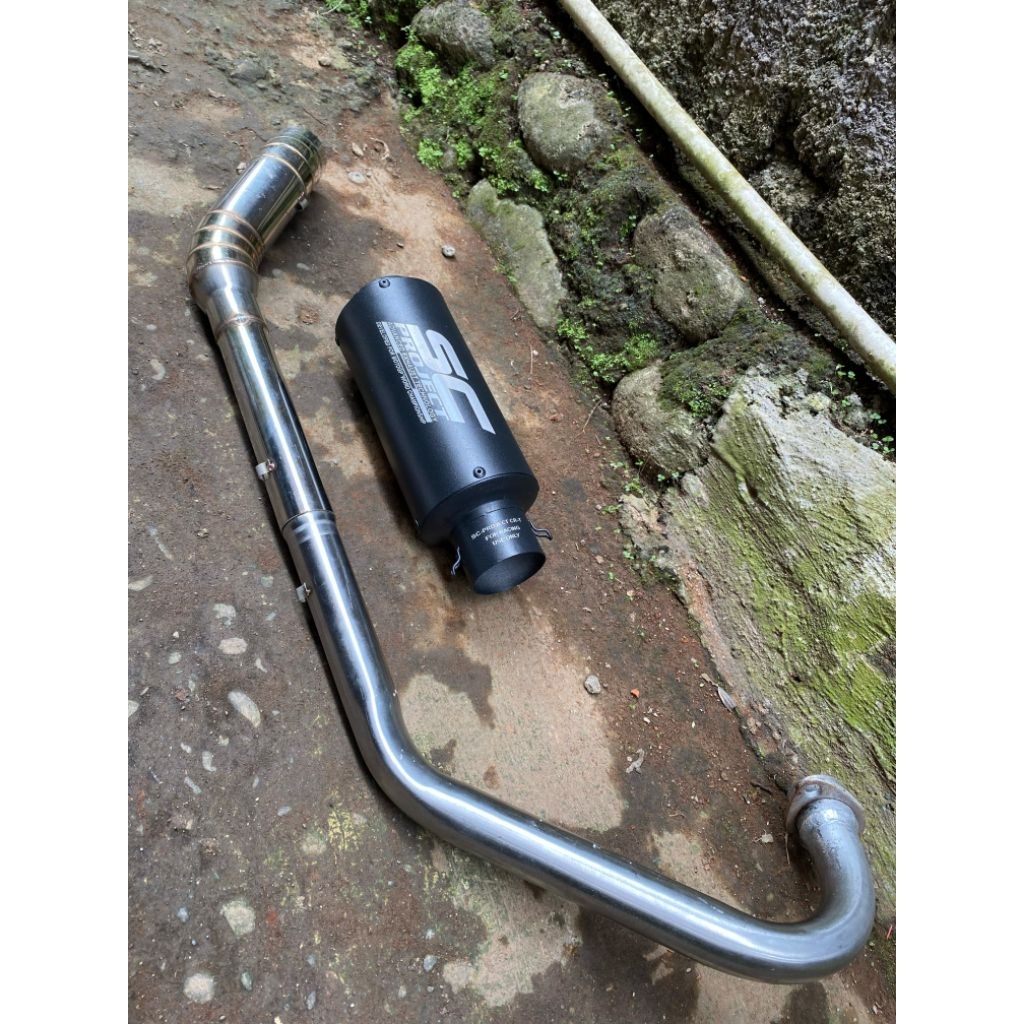 knalpot racing SC project black COATING full system