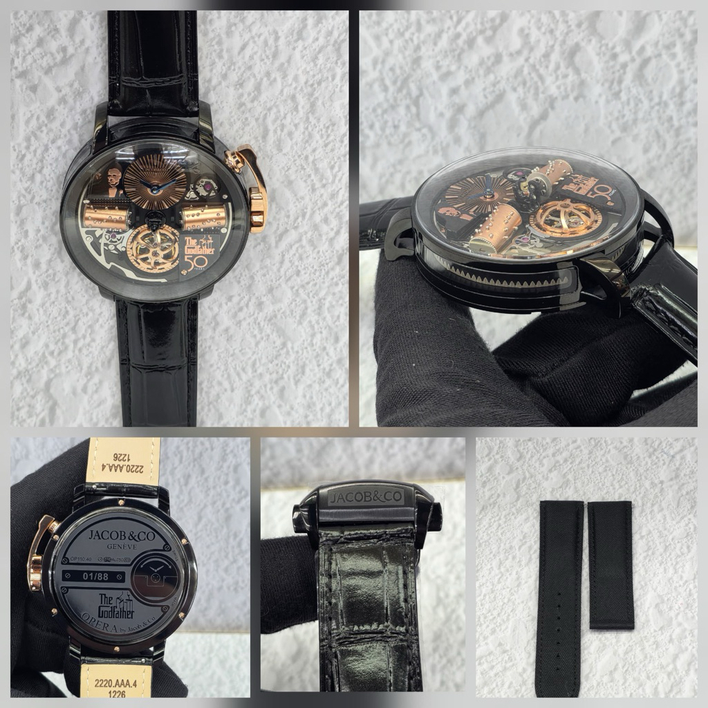 JAM TANGAN JACOB&CO TOURBILLON SWISS AUTMATIC DIAL 50MM