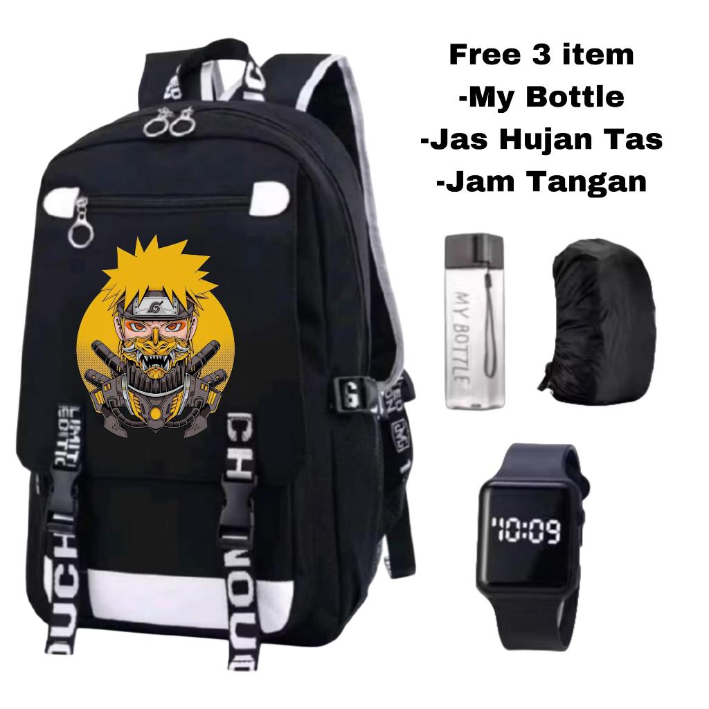 Tas ransel Naruto keren-Tas sekolah anime Naruto Shippuden-Backpack Naruto cyborg robot style-Tas se