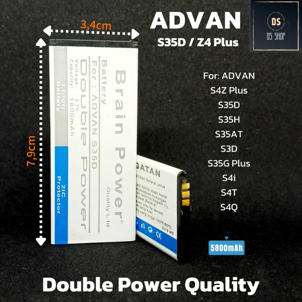 Baterai HP Advan S35D S35H S35AT S3D S35G S4Z Plus S4i S4T S4Q BP35A Original OEM Batrai Batre HP