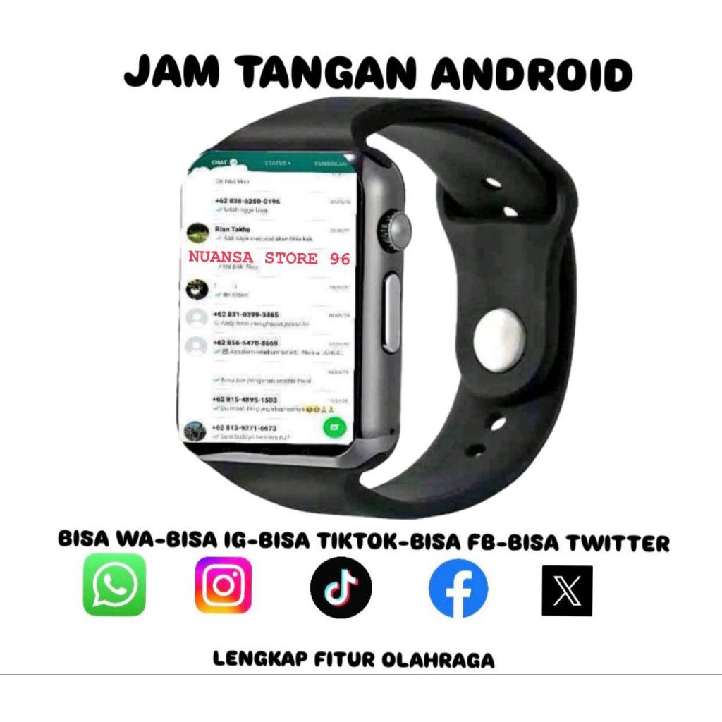 BISA COD Jam Tangan Android Mewah Layar Sentuh Bisa WA / Smartwatch Anti Air Jam Tangan Pria Wanita 