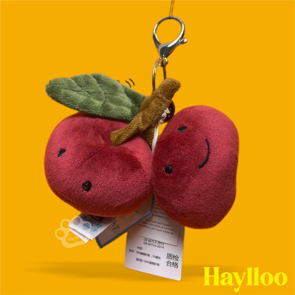 READY STOK JELLYCAT Jellycat Fabulous Keychain Fruit Cherries Ganci Cherries Kembar