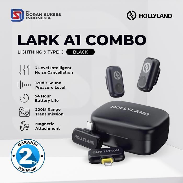 Hollyland Lark A1 Wireless Microphone Android/ iPhone/ iPad/ Action Camera - Garansi Resmi 2 Tahun