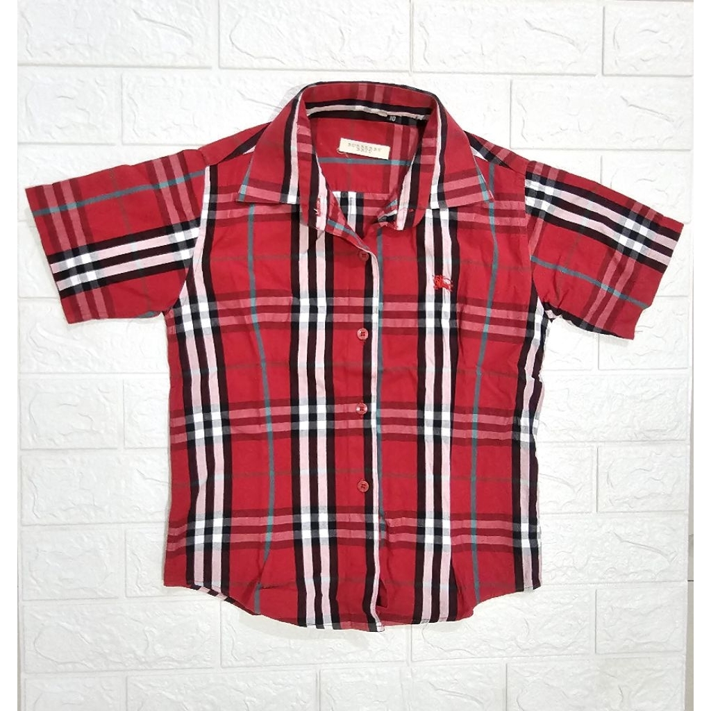 Preloved Atasan Kemeja Kotak Kotak Merah (bekas)