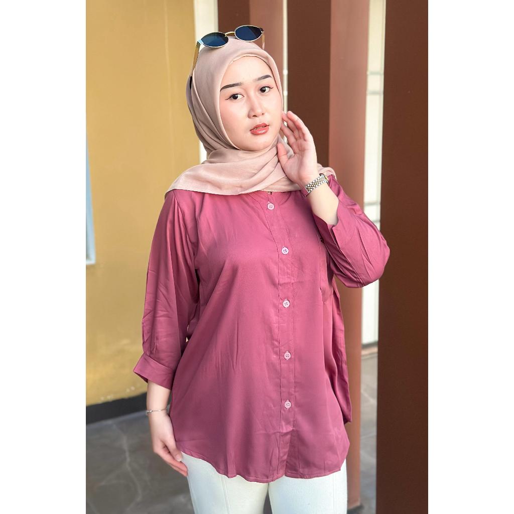 ATASAN RAYON TWILL PREMIUM KANCING BELAKANG // ATASAN RAYON TWILL PREMIUM