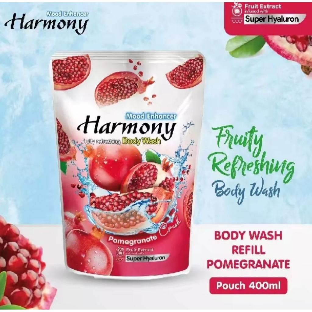 Harmony Sabun Cair Pomegranate Pouch 400 ML-Sabun Cair Harmony