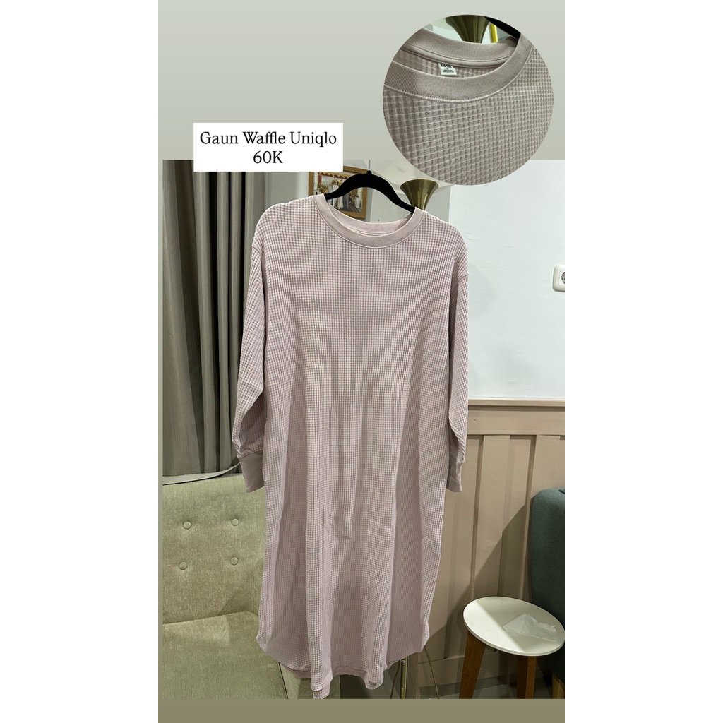 Gaun Waffle Uniqlo Preloved