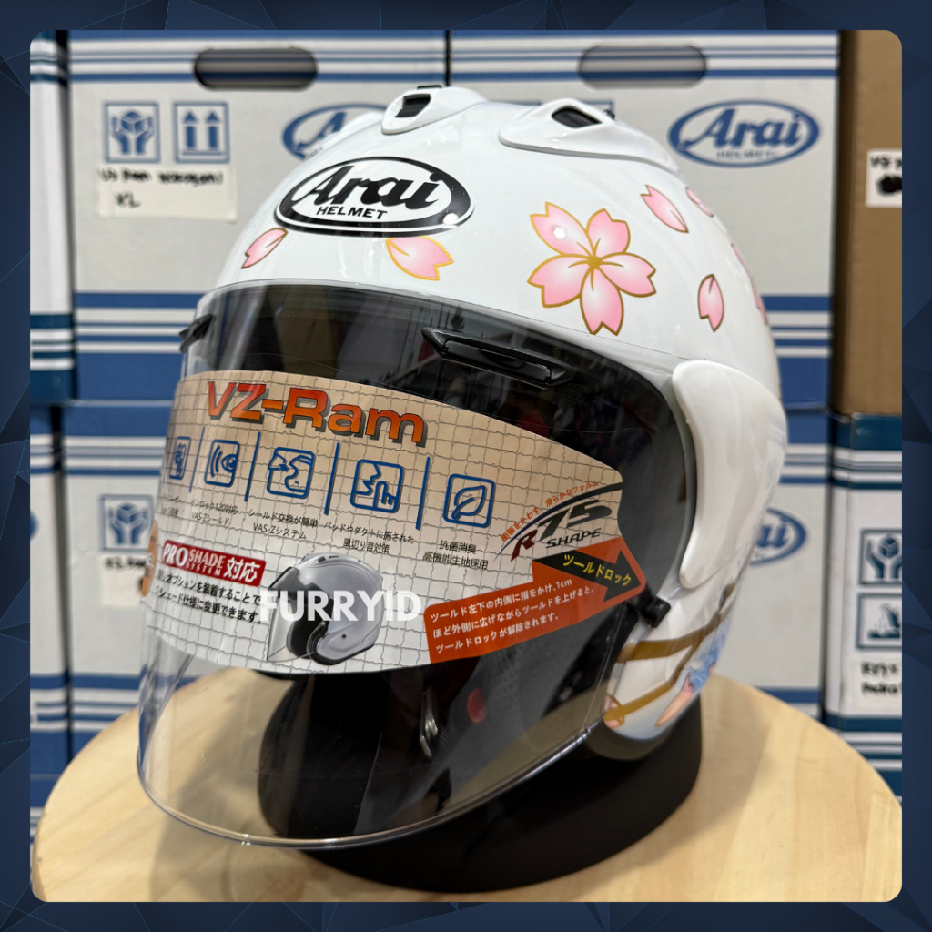 HELM HALF FACE ARA VZRAM SAKURA WHITE