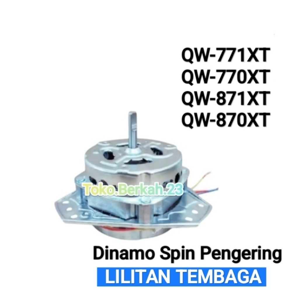DINAMO SPIN PENGERING AQUA QW-771XT QW-770XT QW-871XT QW-870XT TEMBAGA Motor Pengering Mesin Cuci Aq
