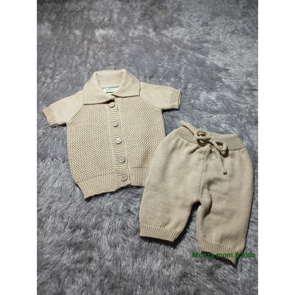Edelweis knit set/stelan baju rajut bayi/baju rajut bayi premium