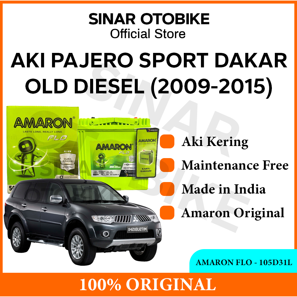 AKI PAJERO SPORT DAKAR DIESEL AMARON FLO MF KERING 105D31L 80AH