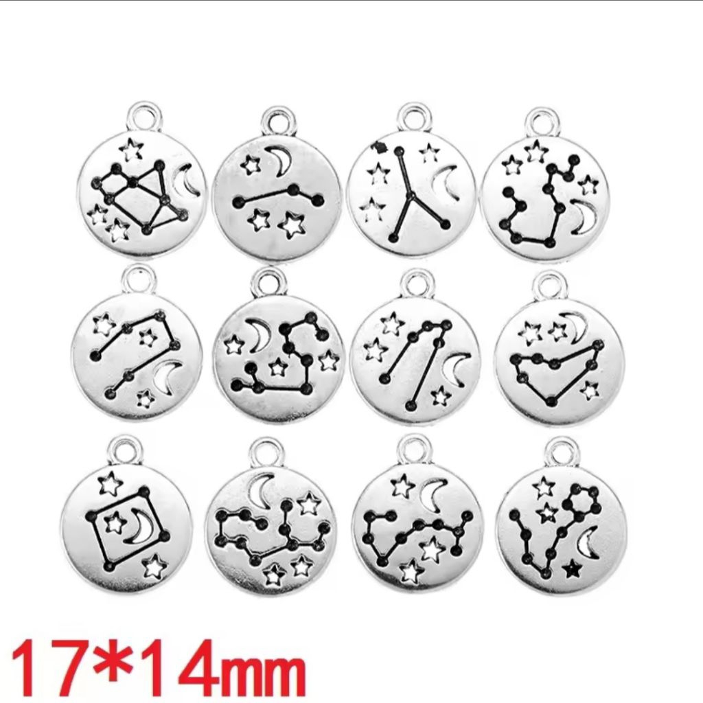 [12 pcs] Charm Liontin Pendant Zodiak Zodiac 17×14mm