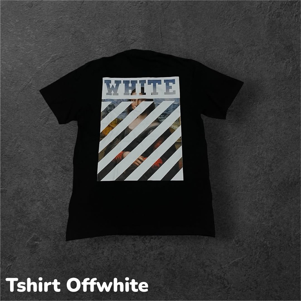 Tshirt Offwhite Black Import High Premium Full Cotton 20s