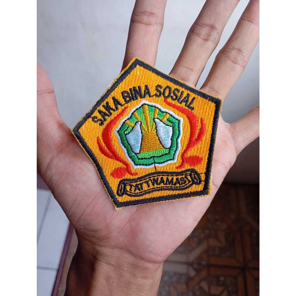 BADGE SAKA BINA SOSIAL BORDIR SATUAN KARYA PRAMUKA