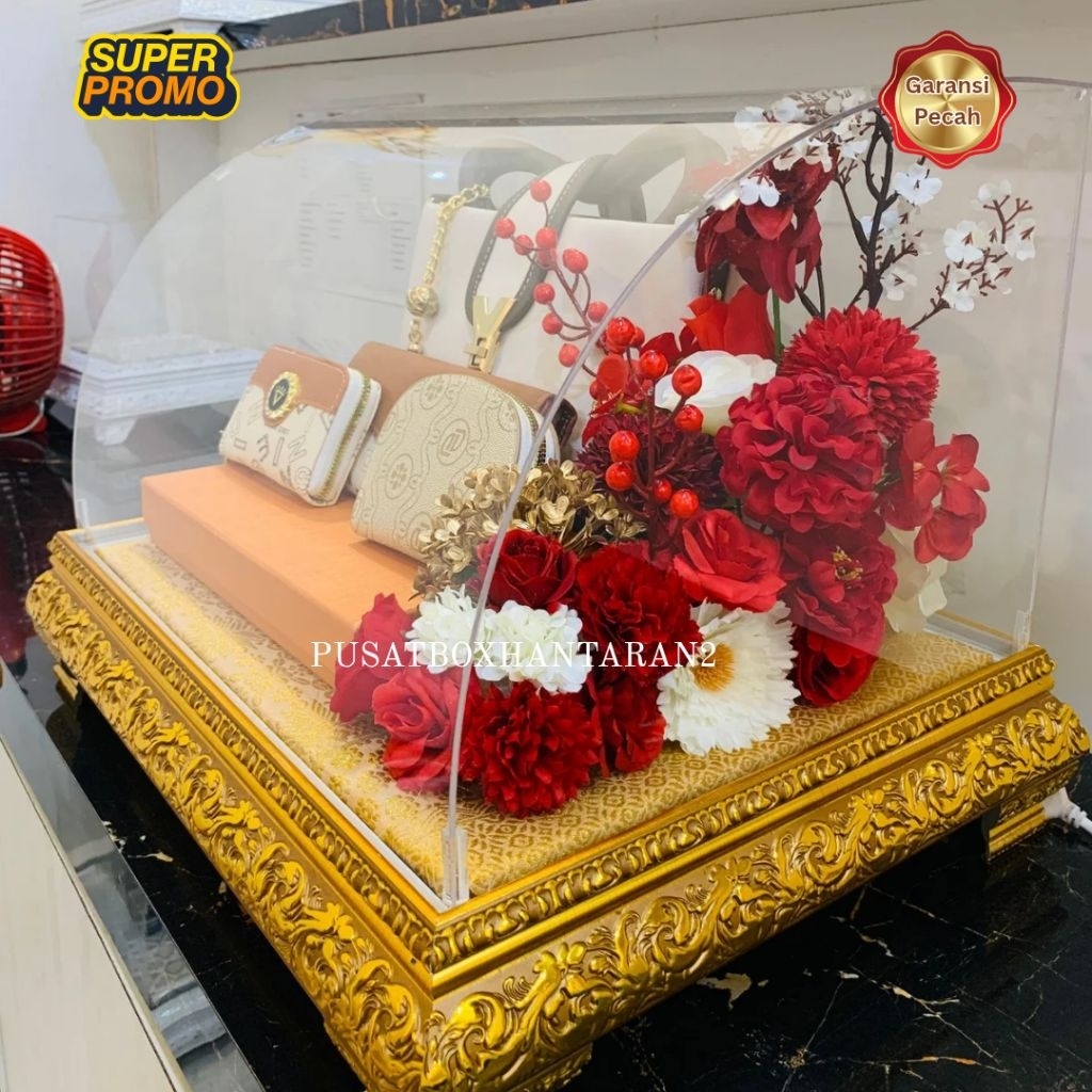 BOX HANTARAN FIBER 6 CM + TUTUP AKRILIK | BOX HANTARAH TERMURAH I KOTAK SESERAHAN PERNIKAHAN