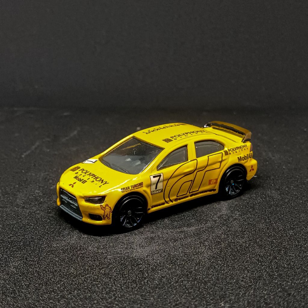 Hot wheels Mitsubishi Lancer Evo x custom grand Turismo kuning