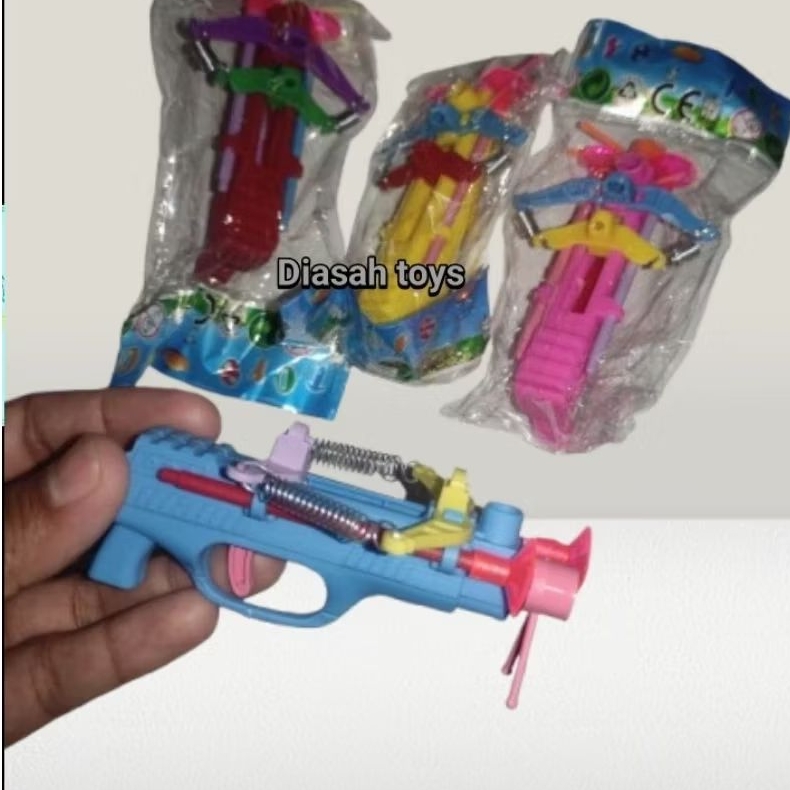 Grosir Mainan Anak Pistol Penlontar Shooter Busur panah 2 panah Lucu