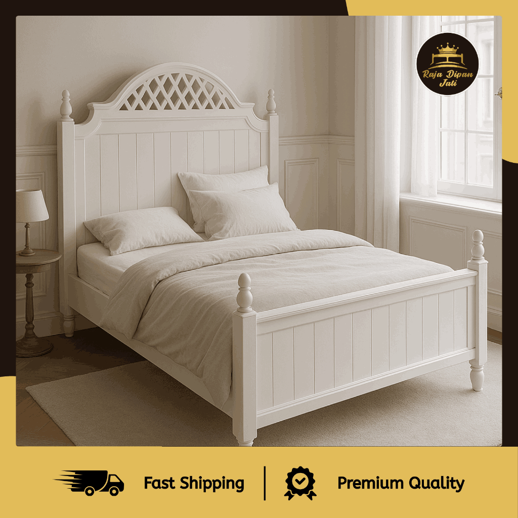 Tempat Tidur Anak Dipan Minimalis Kayu Jati Ranjang Bed Tempat Tidur Putih Minimalis Jati