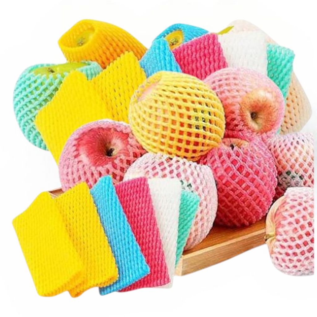 83 PCS (MIX WARNA) JARING BUAH / FOAM NET KEMASAN BUAH / PRAKARYA KREATIVITAS SENI