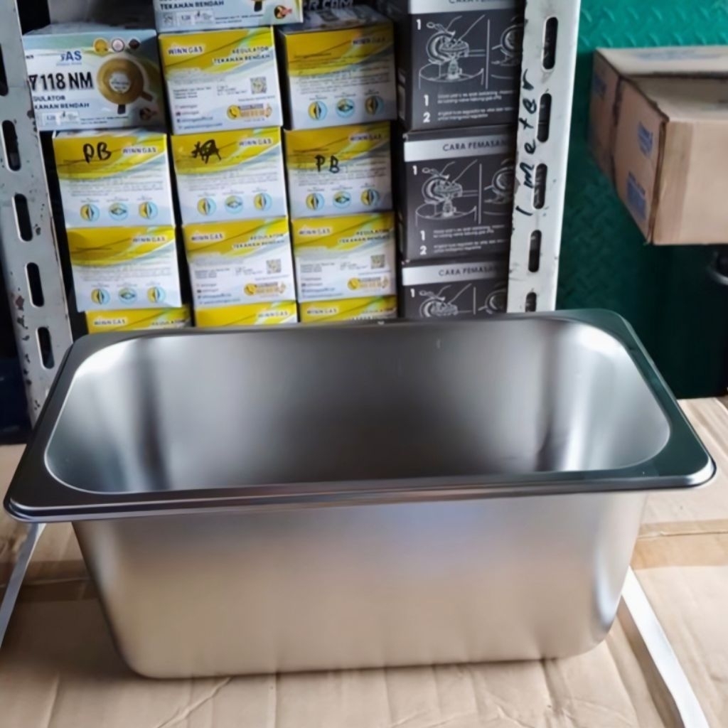 wajan deep fryer +Tutup / penggorengan kotak multi pan /Stainless / panjang 31,5 cm lebar 17,5cm tin