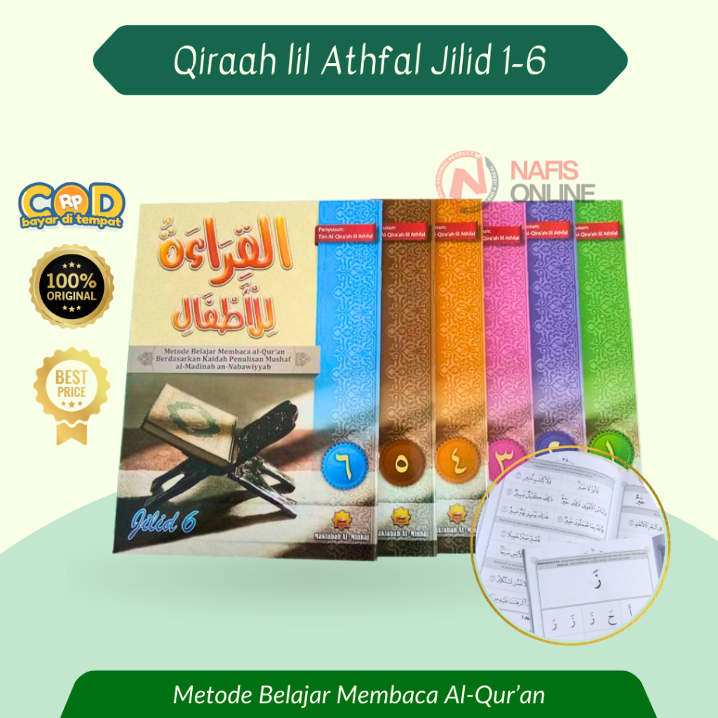 Buku IQRA Qiraah lil Athfal Qiroah lil Athfal Per Jilid 1 2 3 4 5 6 IQRO Maktabah Al Minhaj