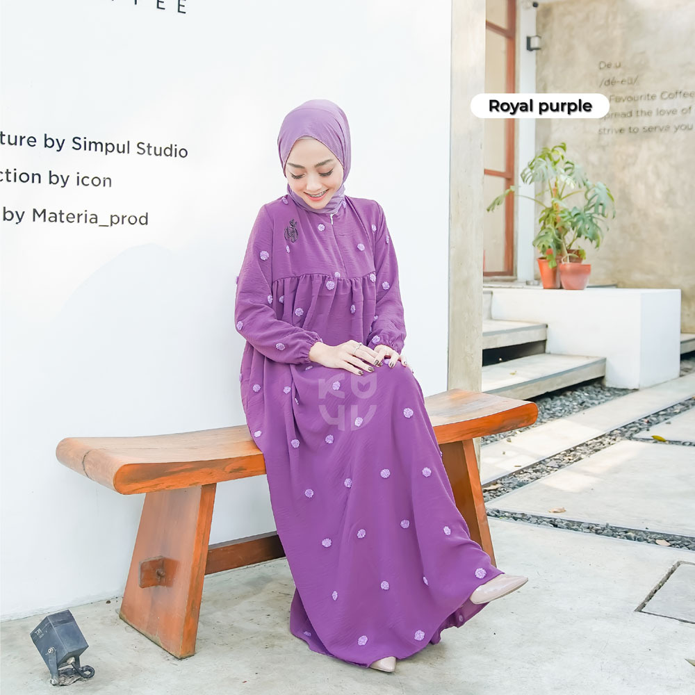Koyu Hijab Rachel Polka Crinckle Dress