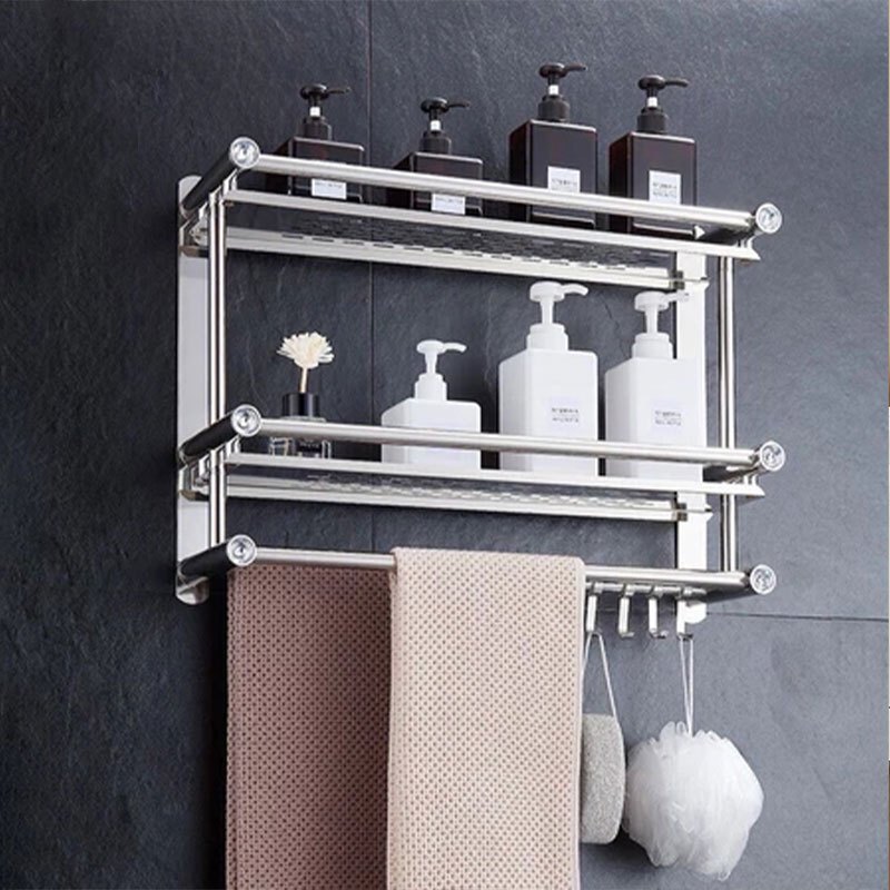 Rak Handuk Gantungan Dinding Stainless Steel Rak Serbaguna Rak Bumbu Dapur Stainless Steel Rak Dindi