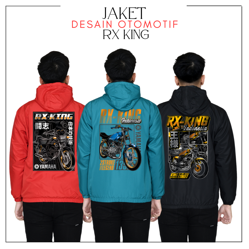 JAKET TOURING PARASUT WINDBREAKER CUSTOM RX KING JAKET MOTOR HOODIE ZIPPER