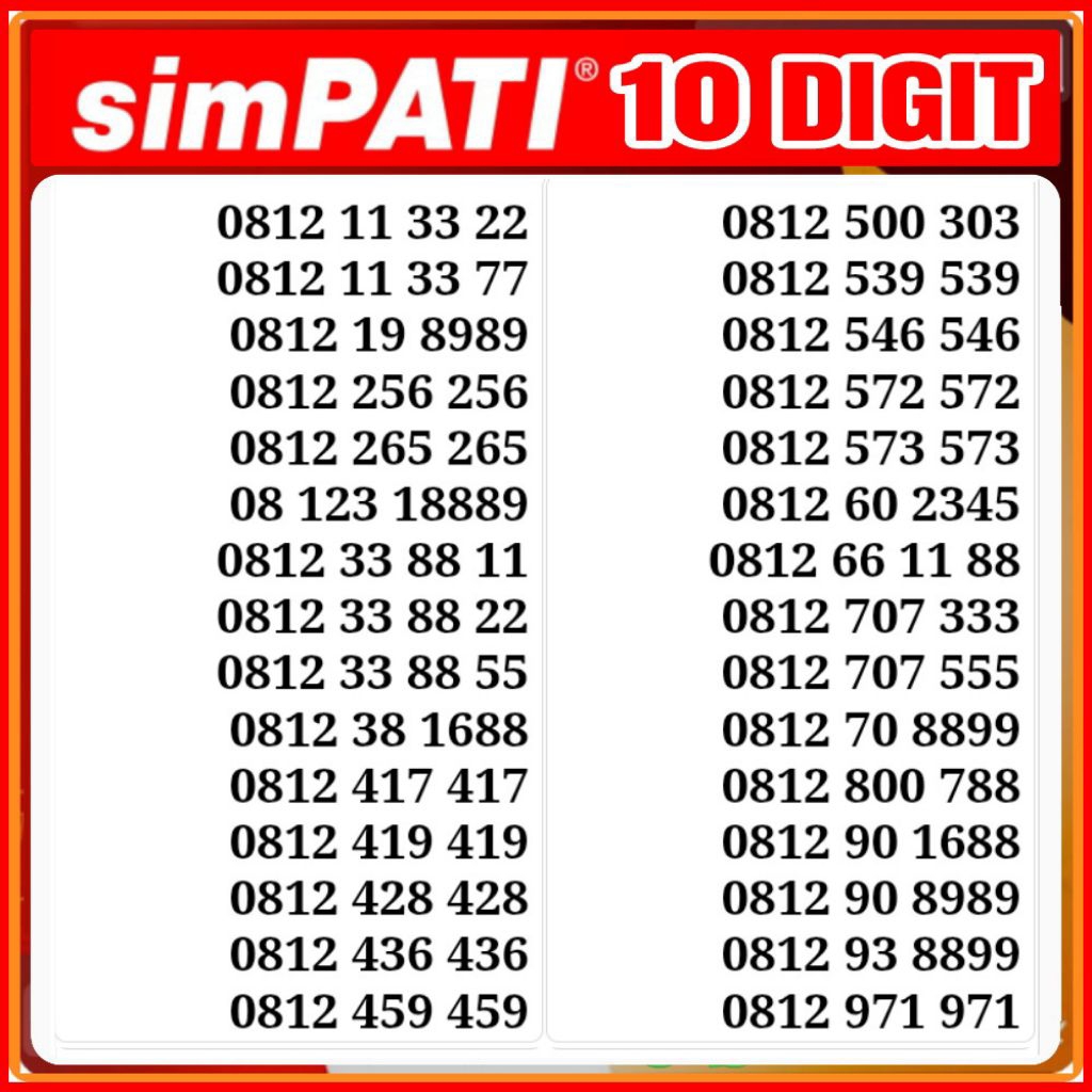 nomor perdana telkomsel simpati 10 digit prabayar
