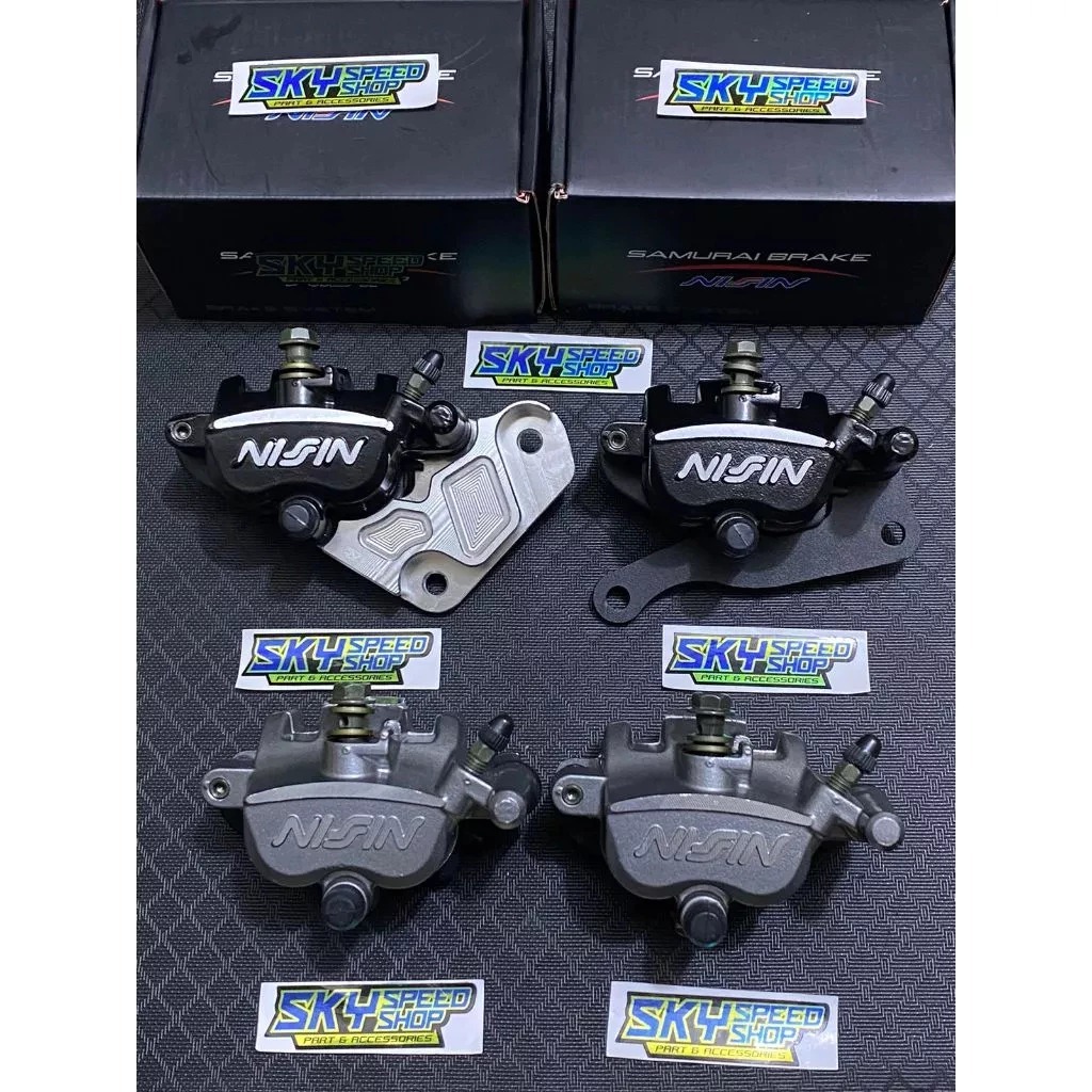 Paket Murah Kaliper Cakram SB Depan Belakang 2 piston NMAX NEW/OLD + Breket Depan Belakang Standar 2