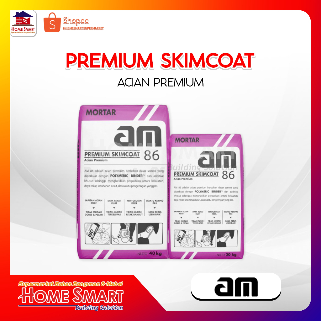 AM Plester AM 86 40kg Premium Skimcoat
