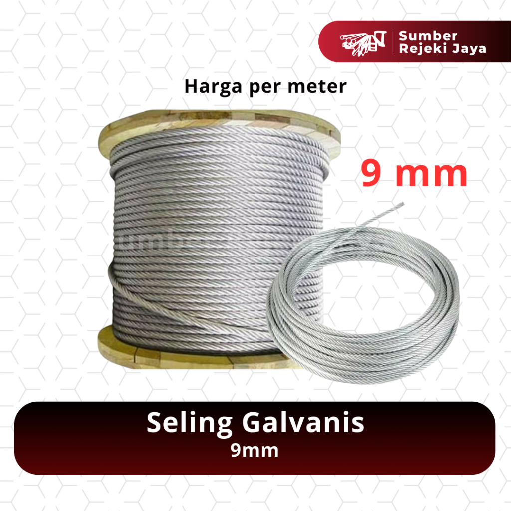 Kawat seling galvanis 9mm / Kabel Seling / Steel Wire Rope