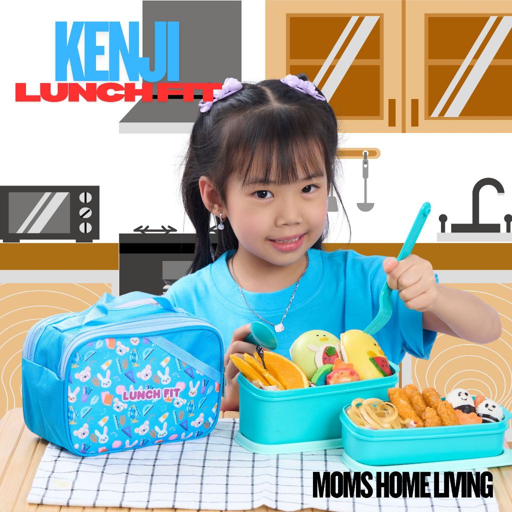 Tas Bekal Anak KENJI (Tas Bekal, Kotak Makan, Sendok-Garpu)- Moms Home Living