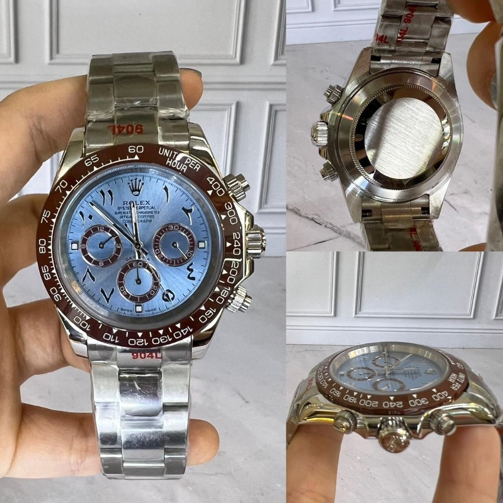Jam Tangan Pria RLX Day tona Arabic Automatic Stainless Steel