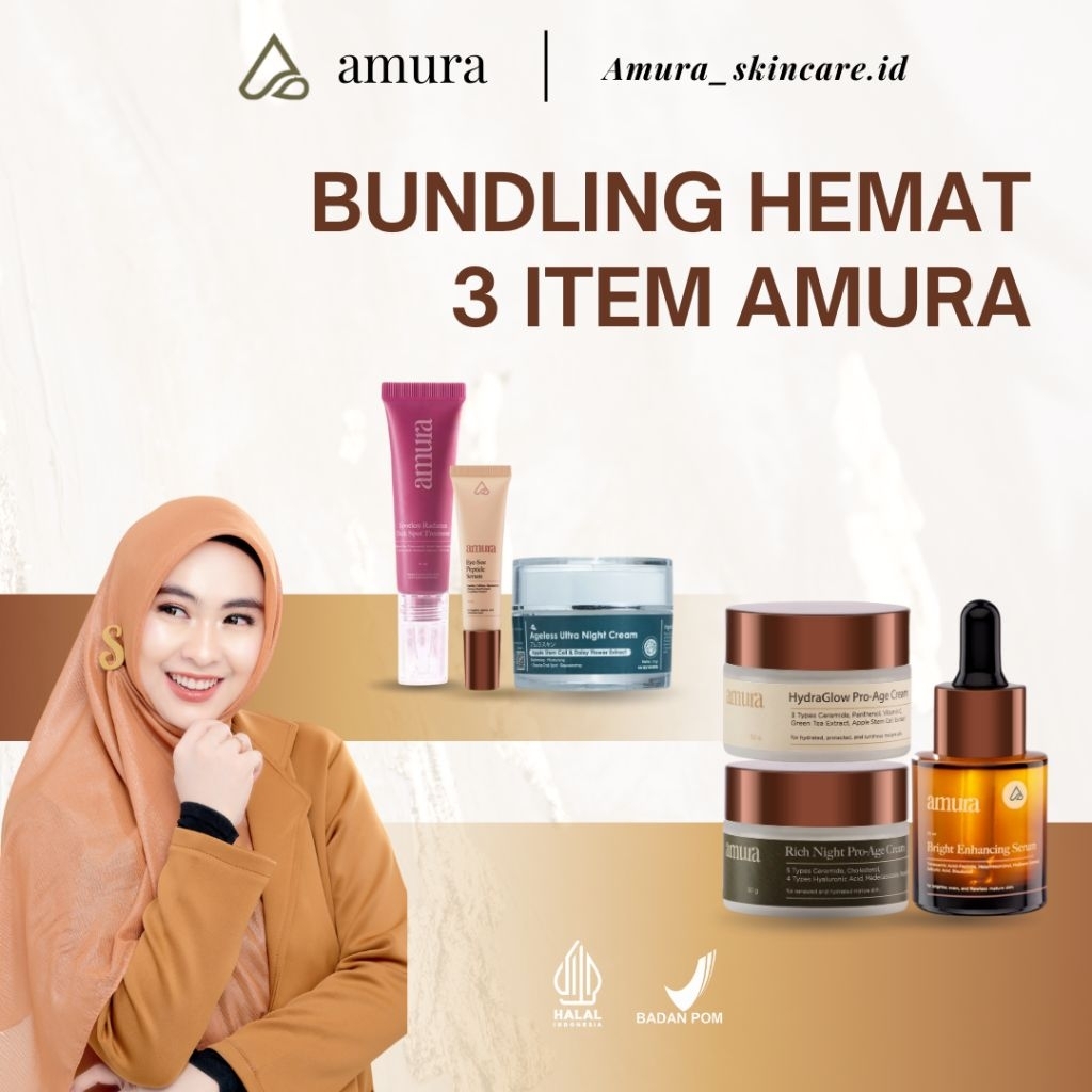 [Bundling] Amura Paket 3 Item | Paket Skincare Amura Original Cerahkan, Melembapkan & Lindungi Kulit