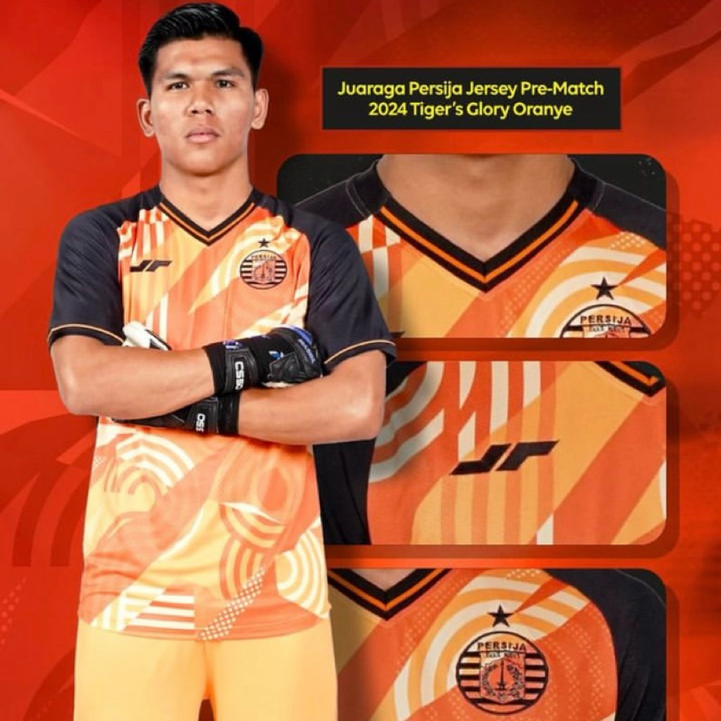 Jersey Persija Jakarta Prematch 2024 2025 Clawnic Oren Original