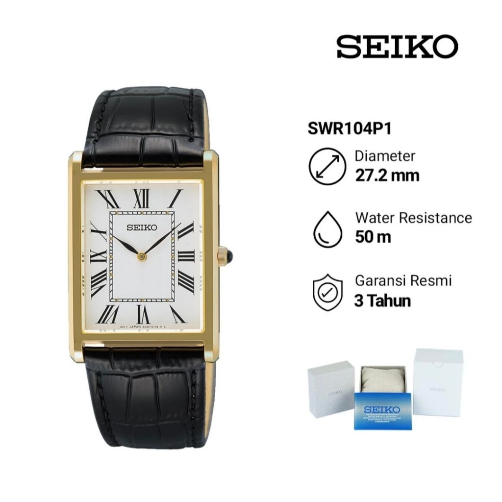 Seiko Tank SWR104P1 Jam Tangan Pria Original