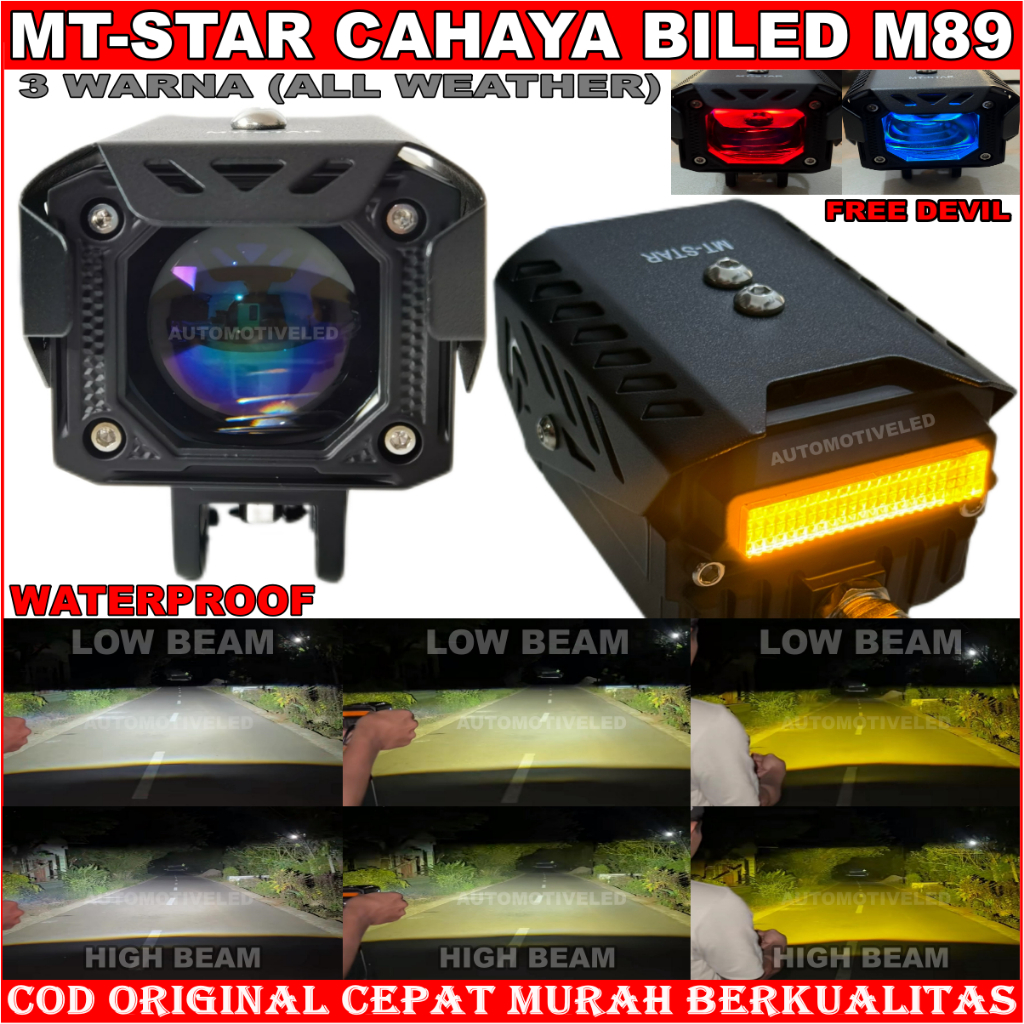 MT-STAR - ORIGINAL LAMPU TEMBAK MT STAR M89 3 WARNA BLUELENS ALL WEATHER M89 BLUELENS 50 WATT