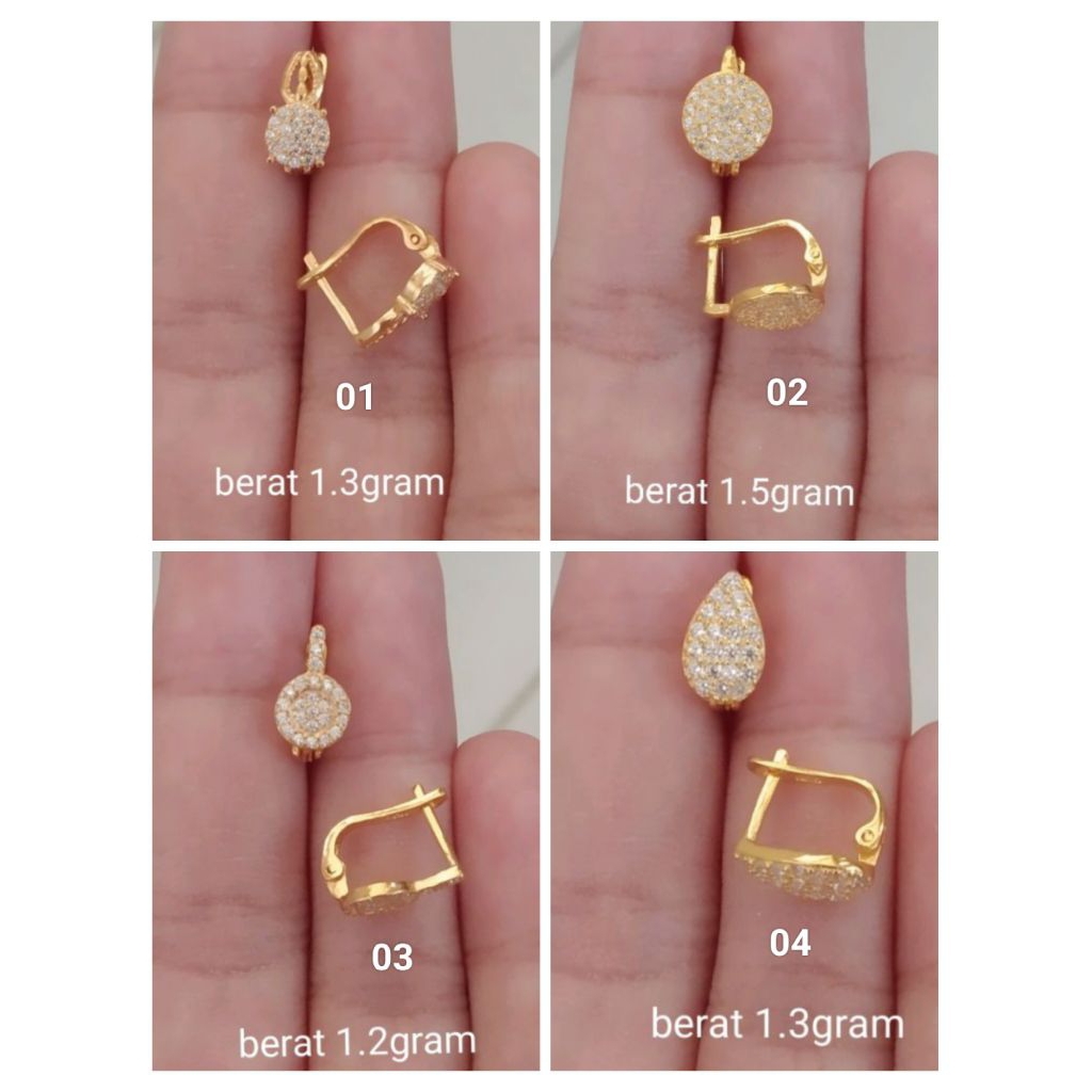 ANTING JEPIT DEWASA PERAK ASLI 925 LAPIS EMAS