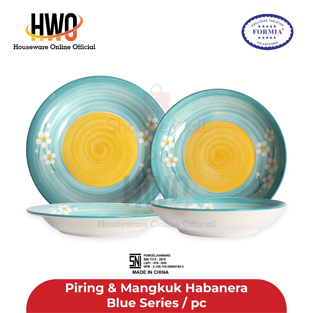 Formia Piring Mangkuk Habanera blue series