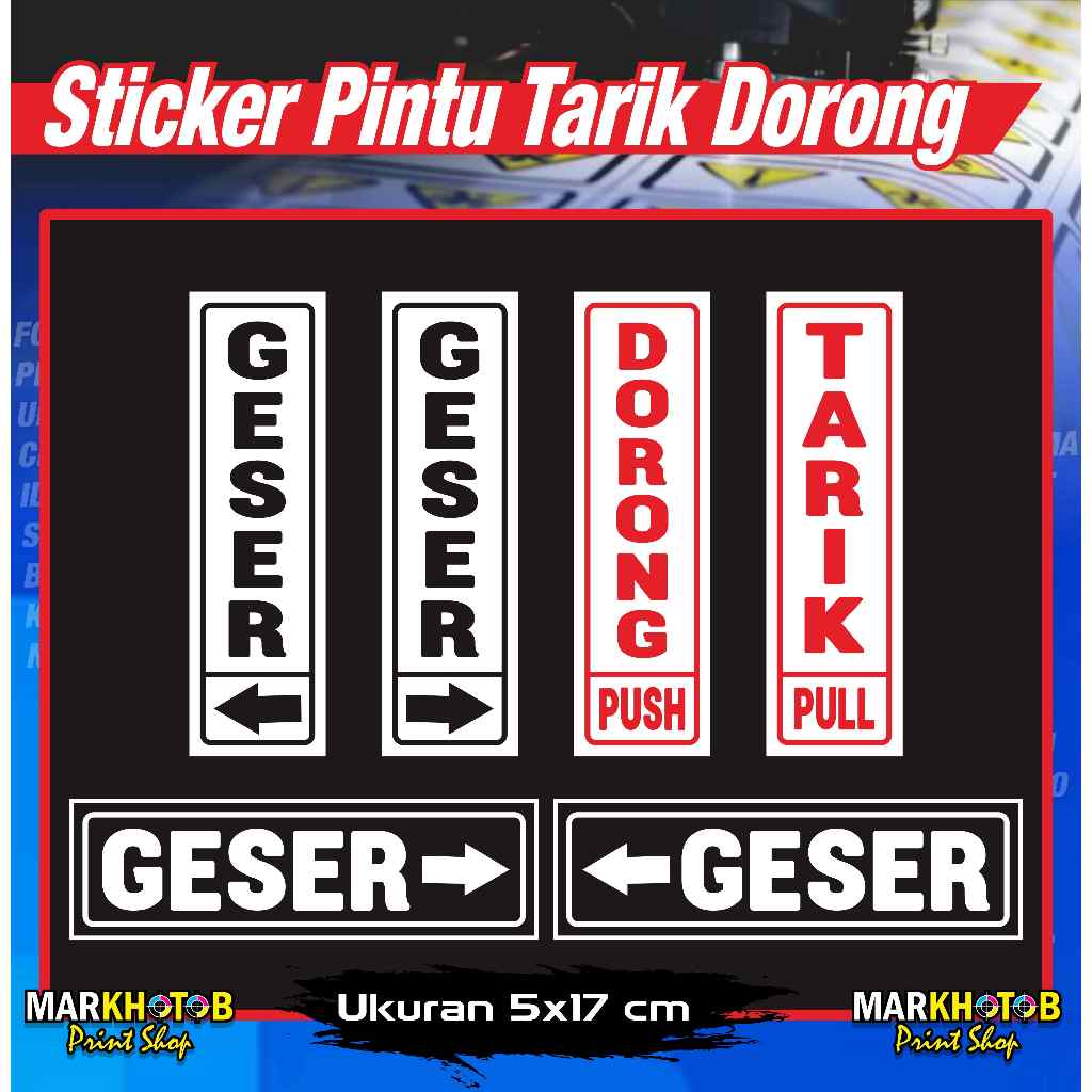 STIKER / STICKER CUTTING PINTU TARIK DORONG / GESER / PINTU KACA