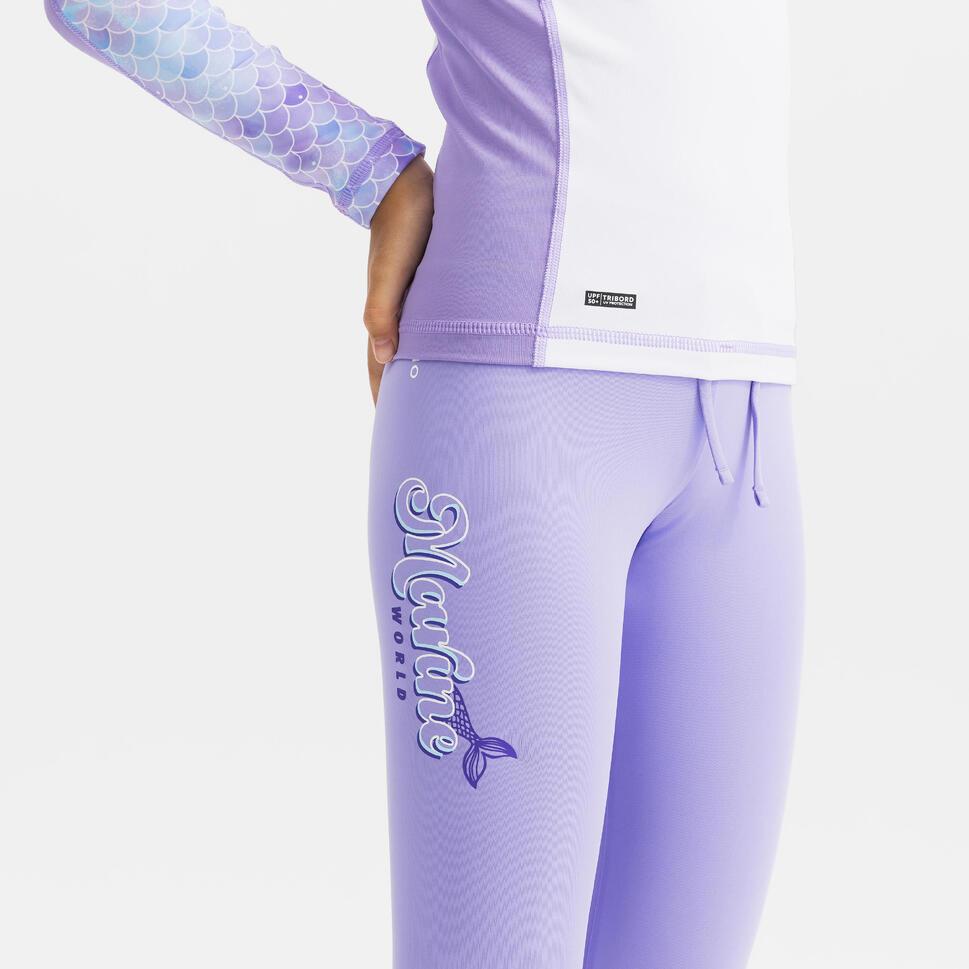 Decathlon OLAIAN Celana Legging Anti UV Selancar Anak Perempuan 500 Ungu - 8926053