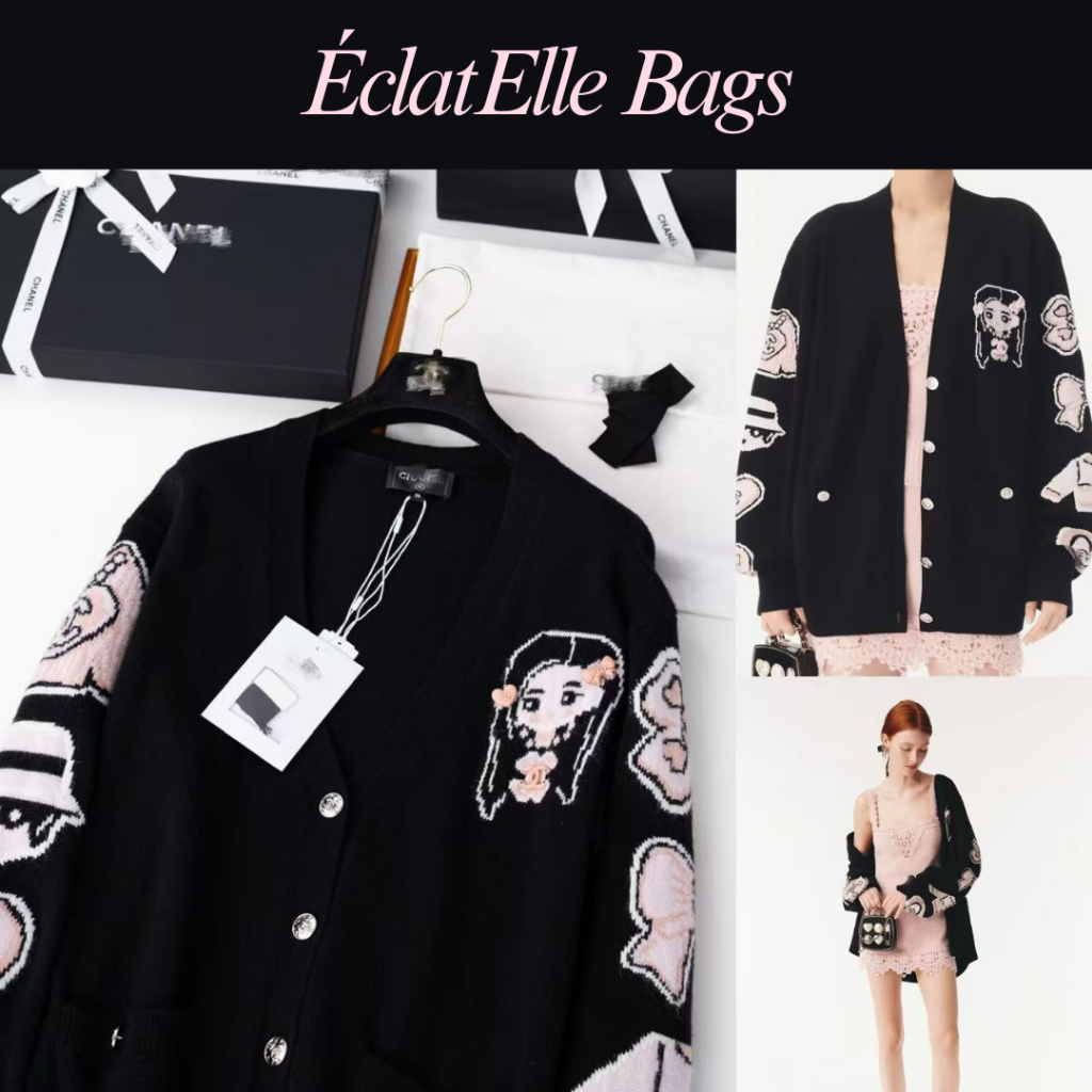 Preorder - Sweater Cardigan Knit Premium Hitam Fashion Korea Outer Rajut Cewek Lengan Panjang Hitam 